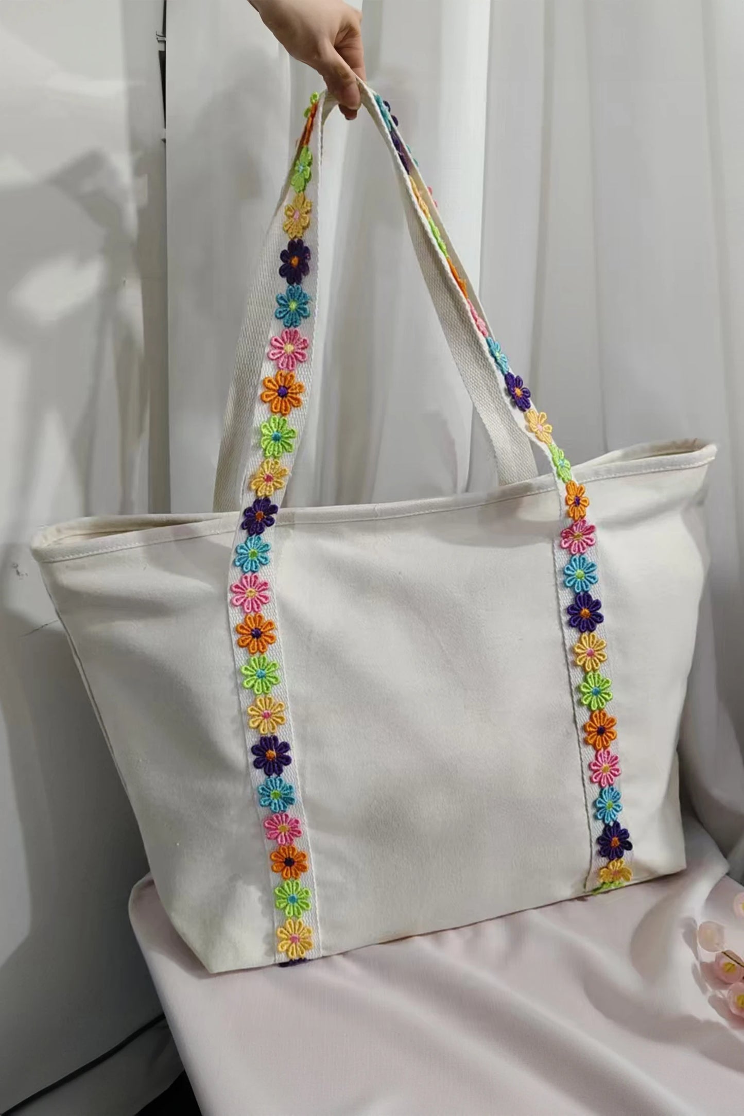 Floral Strap Tote Bag