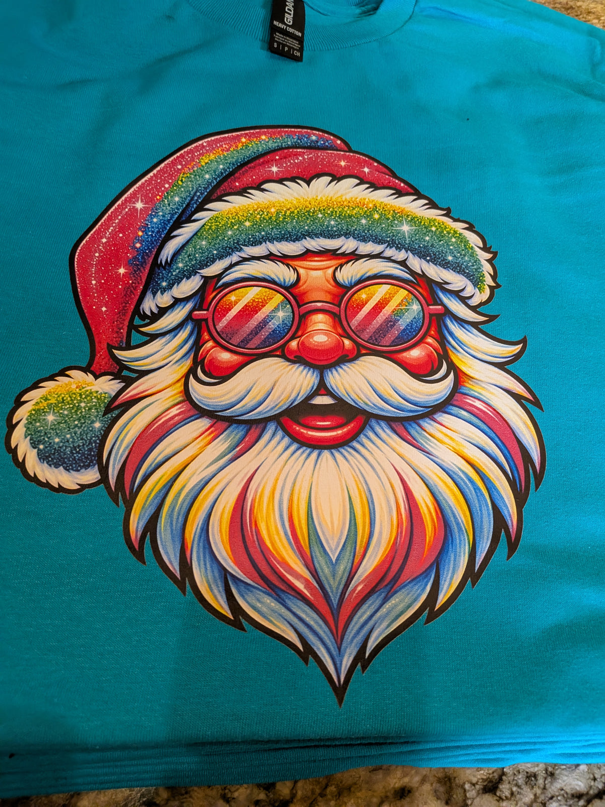 Neon Rainbow Santa