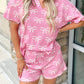 Pink Bow Shorts Set