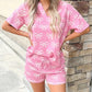 Pink Bow Shorts Set