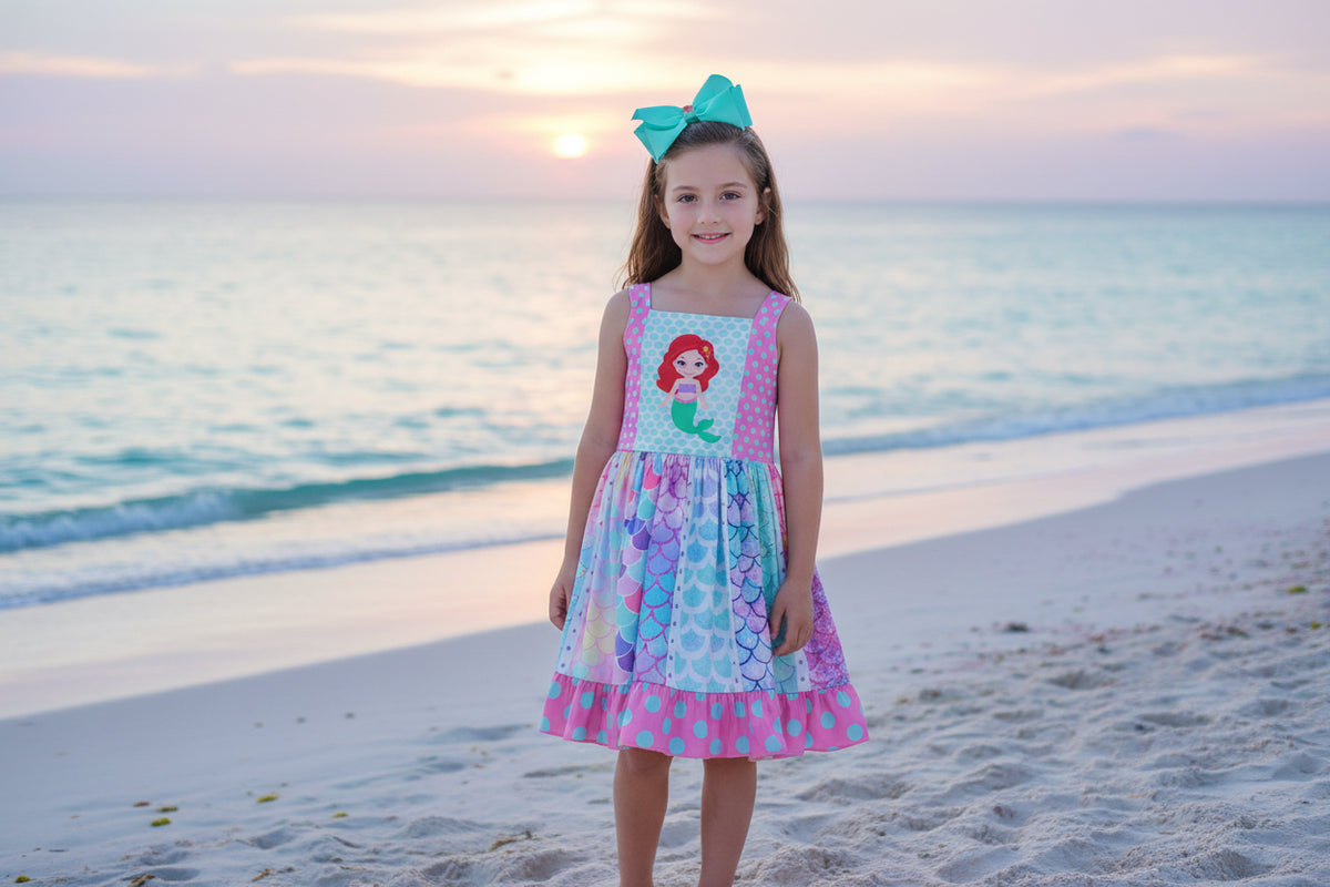 Mermaid Girls Dress and bow