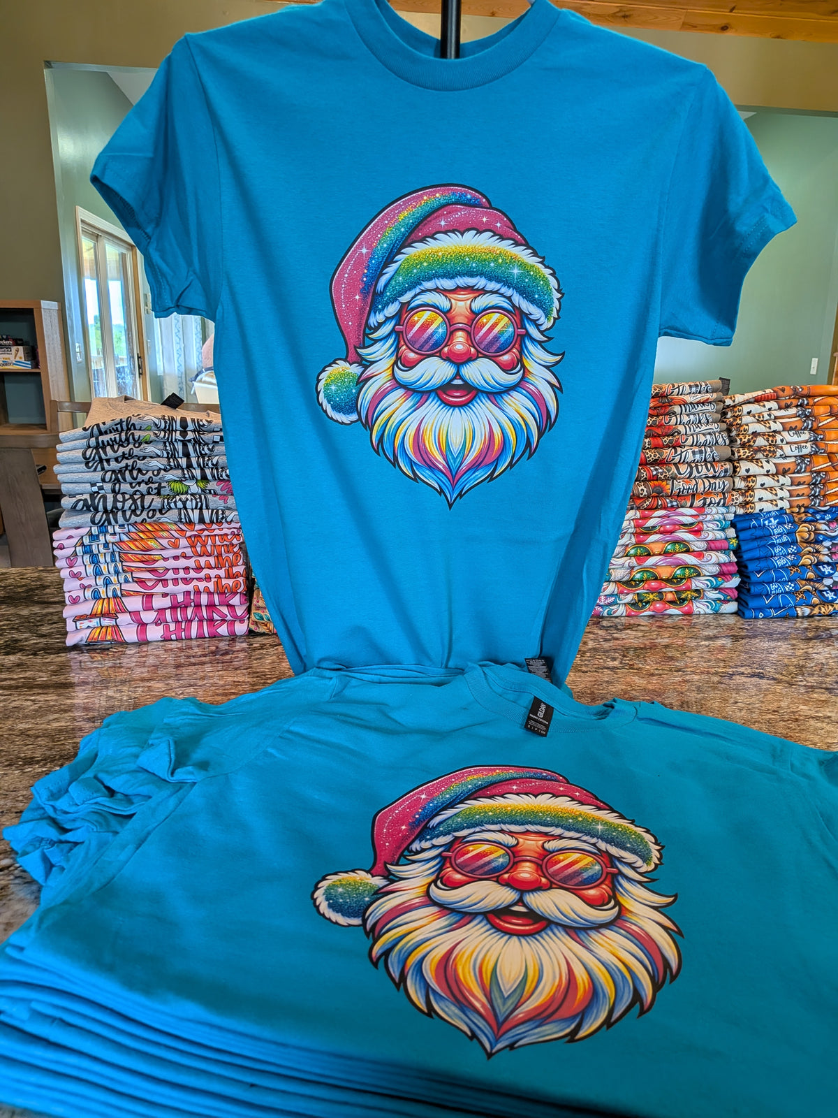 Neon Rainbow Santa
