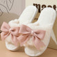 Blush Bow Open Toe House Shoe