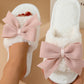 Blush Bow Open Toe House Shoe