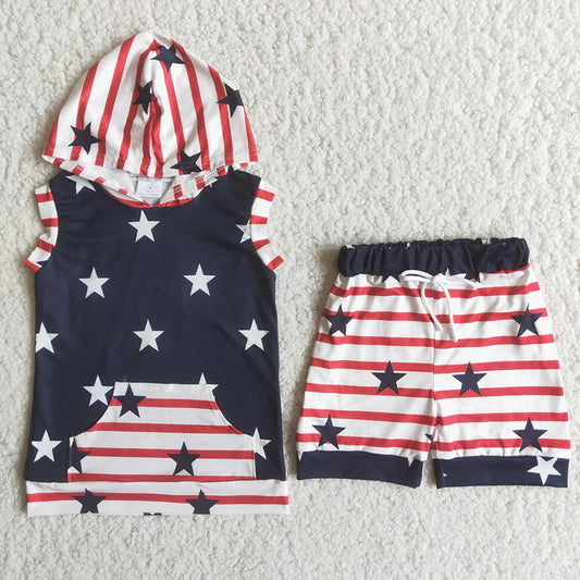 Patriotic Boys Summer Set with hood