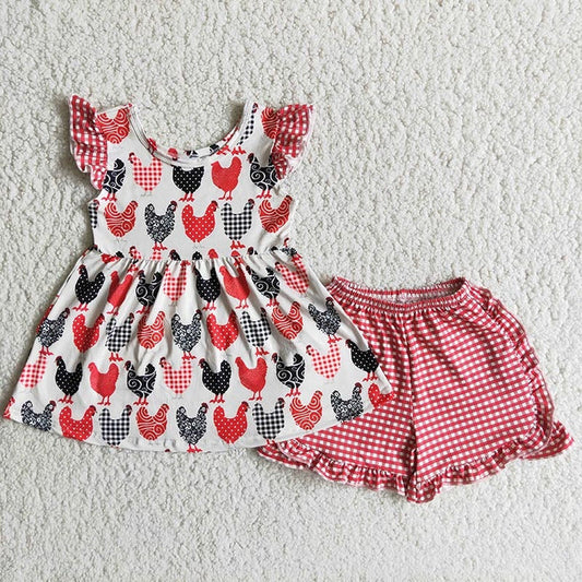 Plaid Chicken Set