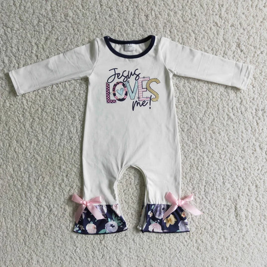 "Jesus Loves Me" Romper with bow