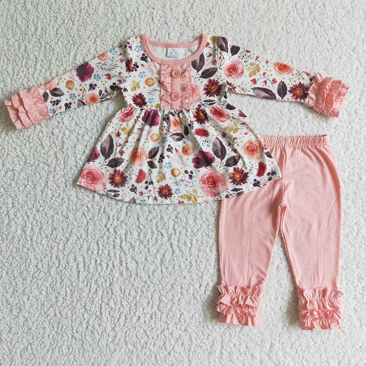 Floral Icing Pants 2pc Set and bow