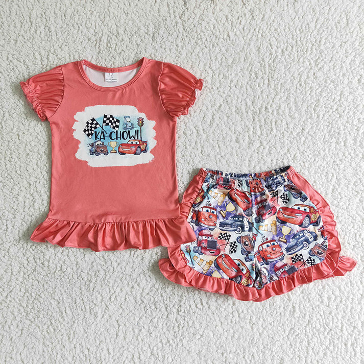 "Ka-Chow" Mcqueen Girls Set and bow
